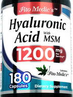 FITO MEDIC'S Lab | Hyaluronic Acid | Hyaluronic Acid Capsules | with MSM- 1200 mg per Serving, 180 Capsules | Acido hialuronico | Ultra high Absorption s.