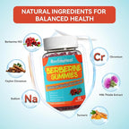 2 Pack Berberine Gummies 1200mg with Ceylon Cinnamon 200mg, Milk Thistle Extract & Turmeric, Vegan Berry Flavor, Non-GMO, Gelatin-Free, Gluten-Free, 120 Count