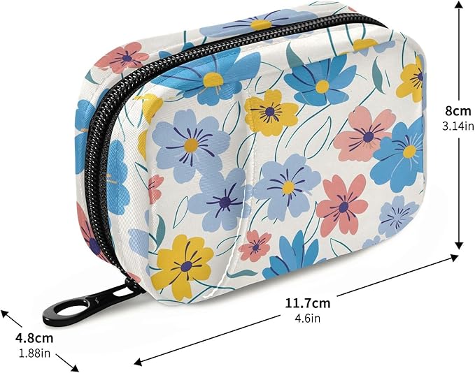 with Flowers Weekly Medicine Pill Organizer Travel Pill Case Box Holder Container Small for Vitamin Supplement