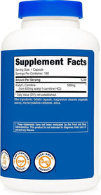 Nutricost Acetyl L-Carnitine (ALCAR) 500mg, 180 Capsules, 180 Servings - Non-GMO and Gluten Free, 1 Capsule per Serving (Pack of 2)