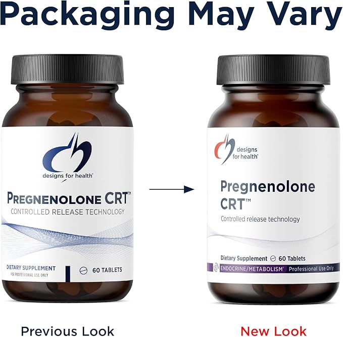 Designs for Health Pregnenolone CRT - 30mg Controlled/Time Release Pregnenolone (10-12 Hour) - Estrogen, DHEA + Testosterone Hormone Precursor for Women + Men - Vegan + Non-GMO (60 Tablets)