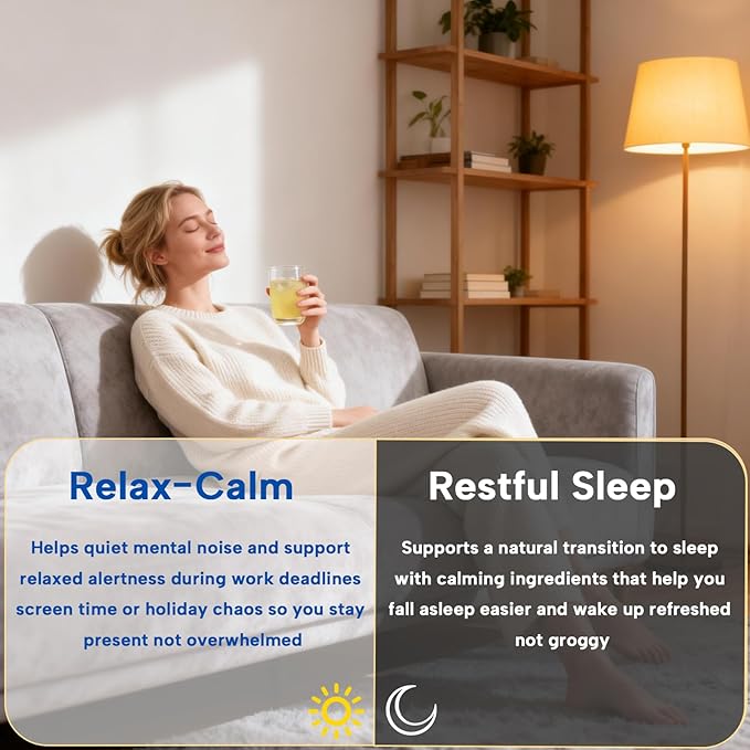 Cortisol Calm Drink Mix with Magnesium Glycinate Powder, L-Theanine, Vitamins, and Ashwagandha for Relaxation & Focus | Adaptogen Drink & Cortisol Support | 30 Packets (Lemon & Lime Flavor)