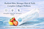 Liquid Marine Collagen Peptides for Women Men – 8000mg Hydrolyzed Collagen Liquid Supplement with Biotin & Vitamins for Hair Growth, Skin, Nails & Joints, Lemon Flavor, Sugar-Free, 14 Sachets