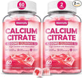 Calcium Citrate Gummies 1200 mg for Adults: Ultimate Absorption Calcium Supplement for Women & Men - Easy to Digest, Vegan, Non-GMO, Gluten Free - Natural Strawberry Flavor