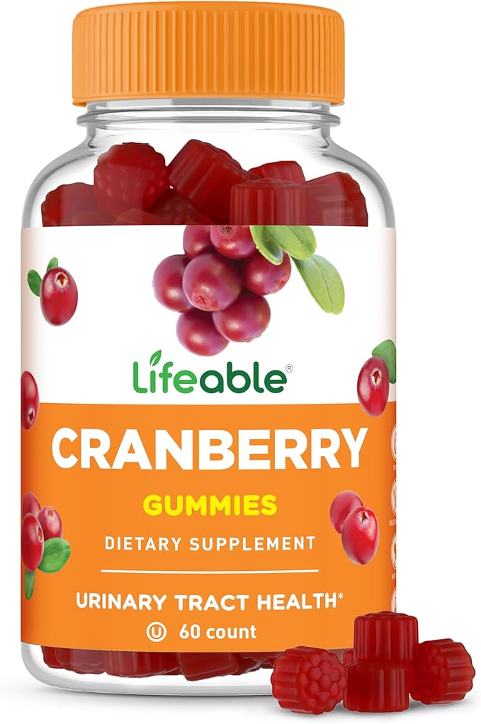 Lifeable Cranberry Gummies for Women | Great Tasting Cranberry Supplement | for Urinary Tract Health, Bladder & Kidney Support | Vegan and Non GMO Cranberries | 60 Count