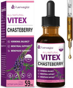 Vitex (Chaste Berry) Drops for Women, Natural Menstrual & Menopause Support Supplement w/Chasteberry, Black Cohosh, Red Clover, Shatavari, Wild Yam, St. John's Wort Herb Extract. 2oz
