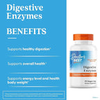 Doctor's Best Digestive Enzymes Supplement for Women & Men - Supports Gut Health, Digestion, & Overall Wellness, Formulated with Amylase, Super Enzyme Blend for Food Break Down, Non GMO - 90 Veg Caps