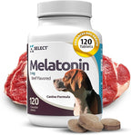 K9 Select Melatonin for Dogs - Calming Chews - Dog Melatonin for Sleep - Reduce Stress, Helps Overall Health Composure Calming Treats for Small Dogs - 1 mg, 180 Beef Flavored Chewable Tablets