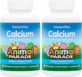NaturesPlus Animal Parade Calcium, Vanilla Sundae Flavor - 135 Animal-Shaped Chewable Tablets, Pack of 2 - Vegan, Gluten Free - 90 Total Servings
