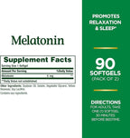 Nature's Bounty Melatonin, 100% Drug Free Sleep Aid, Dietary Supplement, Promotes Relaxation and Sleep Health, 5mg, 90 Softgels (Pack of 2)