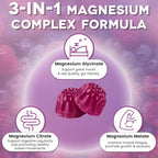 Magnesium Complex Gummies 500mg - Magnesium Glycinate, Citrate, Malate with Vitamin D3, C, B6, B12, Zinc & Calcium, Magnesium Supplement Chewable Support Calm, Muscle, Mood - Vegan 120 Counts