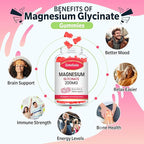 200MG Magnesium Glycinate Gummies, High Absorption Magnesium Glycinate Supplements for Relaxation, Raspberry Flavor 2 Pack, 120 Count