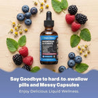 Magnesium Glycinate & Ashwagandha Liquid Drops with Valerian Root, Chamomile, Passion Flower, Lemon Balm & L-Theanine - Vegan Fast Absorption - Supplement for Wellness & Relaxation (Mixed Berry, 60mL)