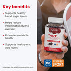Humann Tart Cherry Gummies - Uric Acid, Immunity, Inflammation & Metabolic Health Support – NSF Certified Sport, Powerful Antioxidant & Non-GMO - from Maker of SuperBeets - 60 Sugar-Free Vegan Gummy