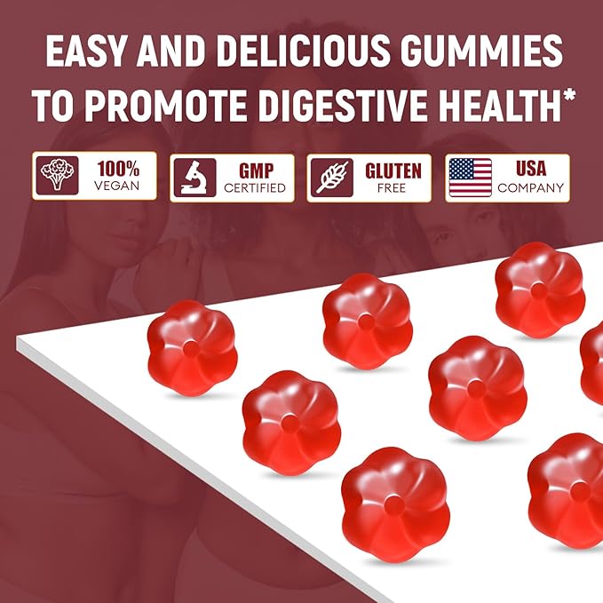 Migcopat Sugar Free Fiber Supplement, 10g Fiber Gummies for Adults, Apple Flavor with Probiotics, Vitamin C, ACV, Inulin, Support Digestive Health, 90 Count (Pack of 2)