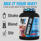 BPI Sports Whey HD Ultra Premium Protein Powder Isolate | Workout Whey Protein Powder for Men & Women for Muscle Gain | Milk Protein Concentrates | Strawberry Cake, 4.07 Pound