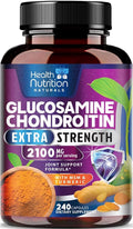 Glucosamine Chondroitin MSM Complex - 3X Strength Joint Support Supplement with Glucosamine Sulfate, Turmeric, Boswellia - For Cartilage, Mobility & Flexibility - Bottled in USA, 240 Capsules