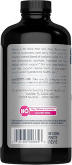 NeoCell Liquid Hyaluronic Acid | 16 fl oz | with Vitamin C | Skin Hydration | Antioxidant Supplement | Blueberry Flavor