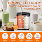 ZEBORA Multi-Collagen-Peptides-Powder with MSM & CS, Type I II III V X Hydrolyzed Collagen Peptides with Hyaluronic Acid & Vitamin C for Women and Men Hair, Skin, Nails & Joint, Non-GMO, 35 Servings