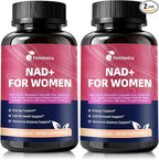 NAD+ Supplements for Women | NAD Resveratrol for Cellular Energy, DIM & Cranberry for Hormone Balance & Estrogen Balance | Non-GMO, 2 Bottles