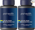 ProHealth Resveratrol 1000mg | Pure Trans-Resveratrol | Plus Quercetin, Red Wine & Green Tea Extract | Clinically Studied to Support Cellular Health, Memory, Healthy Aging | 60 Capsules (Pack of 2)