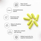 Sandhu's Zinc Quercetin 60 Vegetarian Capsules (Pack of 1) | High Absorption Zink Supplements for Immunity and Seasonal Allergy | Antioxidant Immune Support for Men and Women | Easy to Swallow