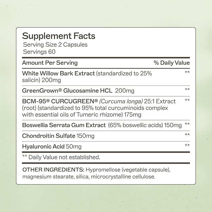 Amy Myers MD SynoComplete - Joint Comfort & Flexibility Support - Formula with White Willow Bark Extract & Hyaluronic Acid - Supplement for Joint Mobility Support - 120 Capsules (60 Servings)