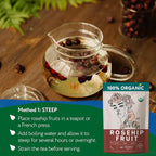 Organic Rose hips Dried Whole (16oz.) – Rosehip Fruit Tea Loose (Rosa Canina) – Source of Vitamin C from Food – European Origin