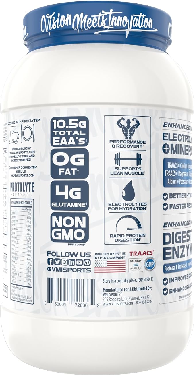 VMI Sports | ProtoLyte Whey Isolate Protein Powder | Low Calorie Whey for Weight Loss and Muscle Gain | Digestive Enzymes | Non-GMO (1.6 lb, Marshmallow Charms)