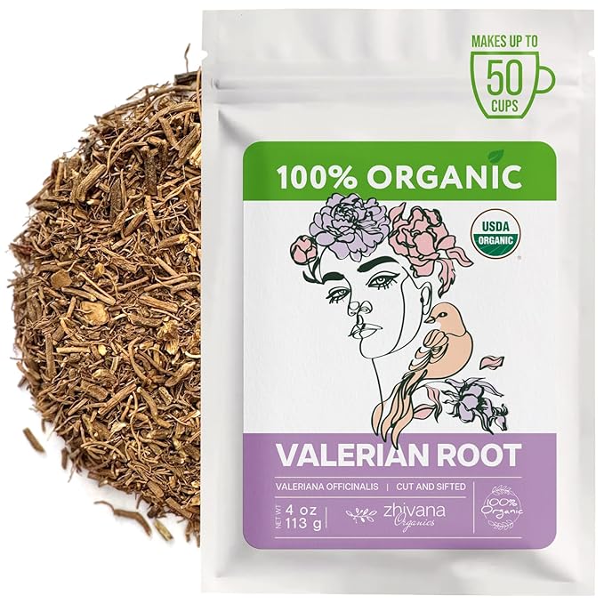 Organic Valerian Root Tea (4oz.) - Te De Valeriana Organica Para Dormir y Ansiedad - Valerian Tea - Valarian Roots Herb to Support Sleep, Healthy Stress Response, Relax Muscles