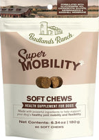 Badlands Ranch Super Mobility Soft Chews for Dogs – Superfood Blend with Glucosamine, Chondroitin & Eggshell Membrane – 60 Soft Chews