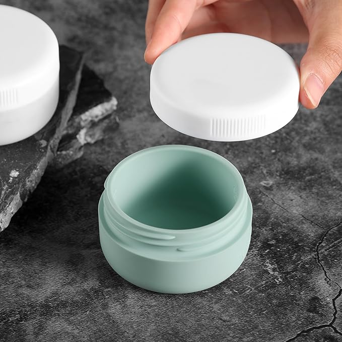 Kuangre Travel Containers for Toiletries, Silicone Cream Jars BPA-Free, Leak-proof 1.35oz Travel Size Containers, Portable Size Silicone Jars with Lid for Cosmetic Face Hand Body Cream (4 Pack)