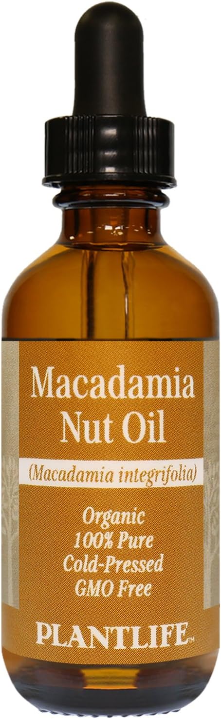 Plantlife Macadamia Nut Carrier Oil - Cold Pressed, Non-GMO, and Gluten Free Carrier Oils - For Skin, Hair, and Personal Care - 2 oz