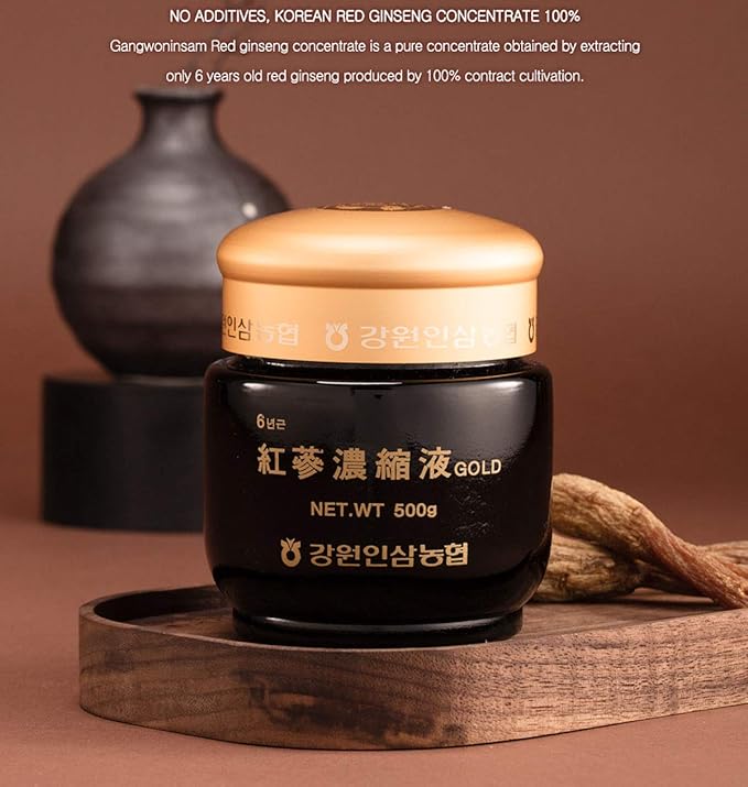 Gangwoninsam] Korean Red Ginseng Extract Gold 500g / 17.63 fl. oz – Contains 100% Pure Korean 6-Year-Old Red Ginseng Root Extract