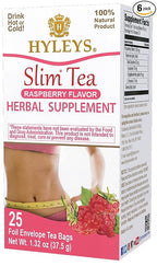 Hyleys Slim Tea Raspberry Flavor - Weight Loss Herbal Supplement Cleanse and Detox - 25 Tea Bags (6 Pack)