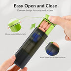 KOVIUU Weekly Pill Organizer 3X a Day, Detachable Pill Box 7 Day, Large 3 Times Daily Pill Case, Travel Pill Container Holder, Week Medication Dispenser Pillbox for Vitamin Supplement Medicine, Green