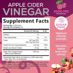 Apple Cider Vinegar Gummies 1000mg Per Serving - Sugar Free ACV Gummy Vitamins Supplement with Vitamin B12 for Energy - Keto Friendly Digestion, Detox, Cleanse Support, Vegan, Non-GMO - 120 Gummies