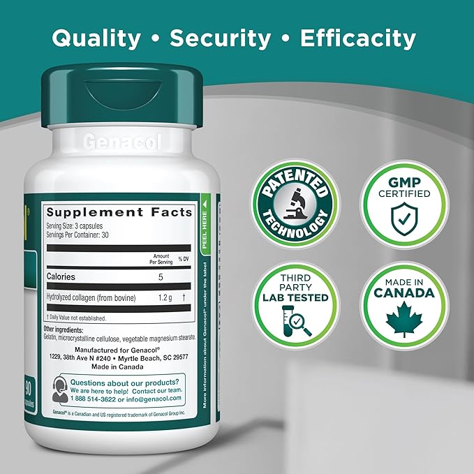 Genacol Original – Collagen Supplement with Ultra-Hydrolyzed Collagen Peptides, Maintains Joint Health, for Joints & Knees, 90 Capsules (30-Day Supply)