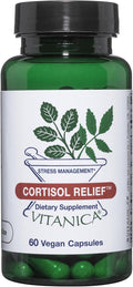 Vitanica Cortisol Relief, Dr. Formulated Sleep, Stress, Cortisol Manager Supplement, Vegan, 60 Capsules