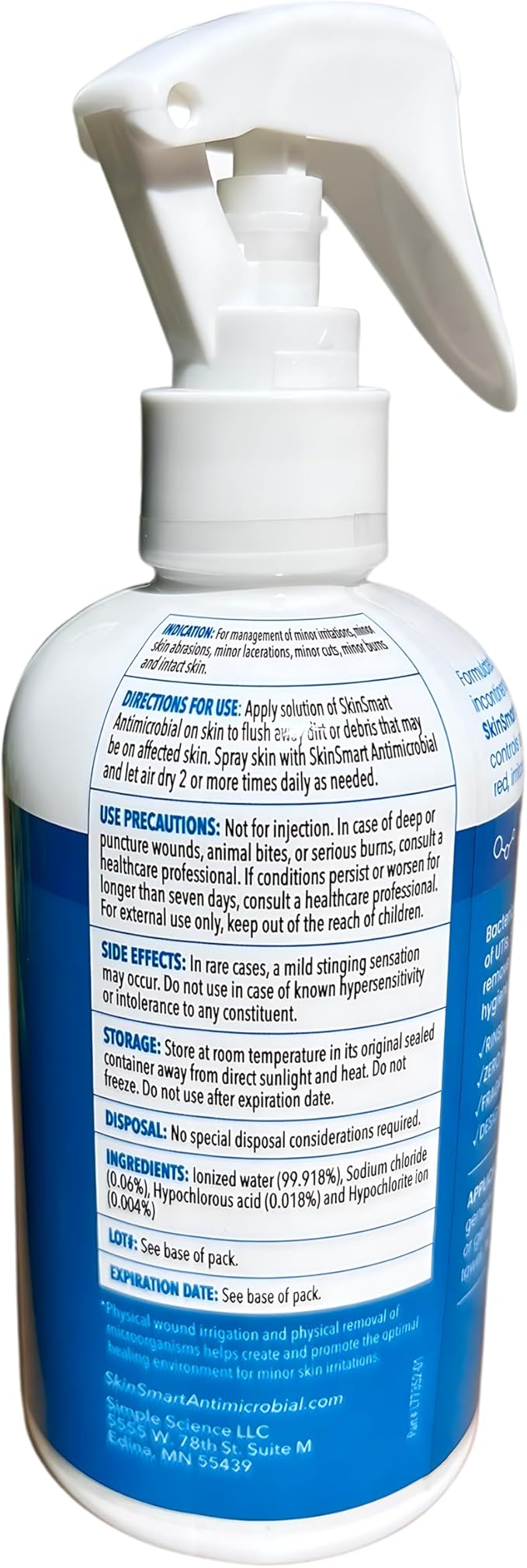 SkinSmart Antimicrobial Perineal Cleanser, Ideal for Incontinence Care and Postpartum, Removes Bacteria, 8 oz Spray