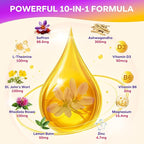 2 Pack Saffron Gummies for Kids & Adults, 10-in-1 Saffron Supplements with 88.5mg Saffron Extract Support Calm Mind & Focus & Zzz, Sugar Free, Pineapple Flavor, 120 Count