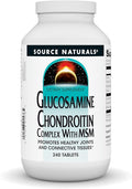Source Naturals Glucosamine Chondroitin Complex with MSM, Promotes Healthy Joints and Connective Tossues* - 240 Tablets