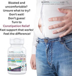KAPPA NUTRITION Constipation Relief Supplement – Gentle Colon Cleanse for Regularity & Gut Health – Non-Habit Forming Formula with Fiber, Herbs & Probiotics – Non-GMO, 60 Capsules