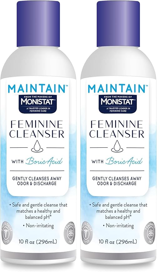 Monistat Boric Acid Feminine Wash,Fragrance-Free Intimate Wash for Women with Gentle pH-Balanced Formula,10 Fl Oz,(Pack of 2)