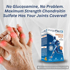 INVIGOFLEX Chondroitin Sulfate with Turmeric Curcumin Non GMO for Knee, Hand, Back & Hip Premium Joint Supplement CS - 3 Pack