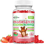 Magnesium Gummies for Kids - Magnesium Glycinate Gummies Supplement with L-Theanine, Vitamin B6, D3 for Kids & Adults Sleep, Calm, Relaxation, Brain, Bones, Sugar Free Strawberry 60ct