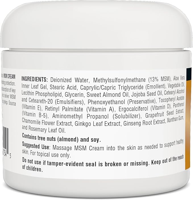 Source Naturals MSM Cream, Advanced Liposomal Delivery, 4 Ounces