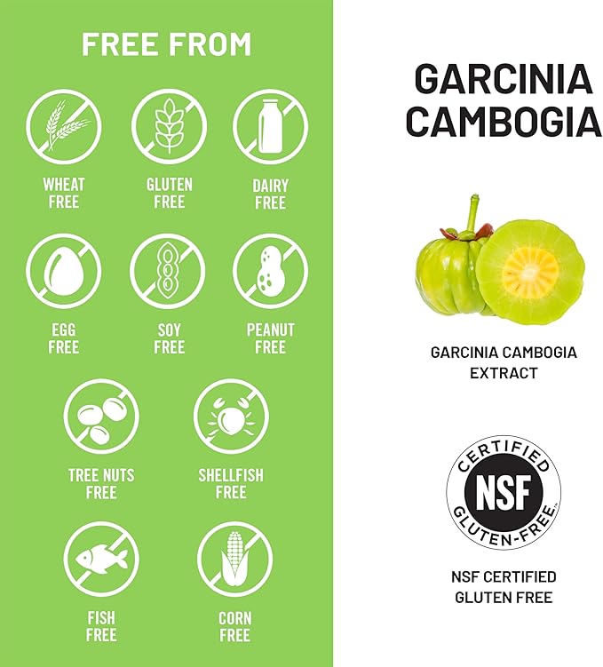 Naturewise Garcinia Cambogia - 60% HCA Concentration Extract, Natural Support for Weight Goals and Energy Levels - Vegan, Non-GMO, Gluten Free - 180 Capsules[2-6 Month Supply]