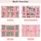 FYY Daily Pill Organizer,7 Compartments Portable Pill Case Travel Pill Organizer,[Folding Design] Large Pill Box for Purse Pocket to Hold Vitamins,Cod Liver Oil,Supplements and Medication-Clear Red