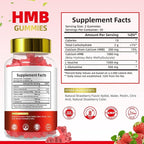 HMB Gummies for Women 1000mg HMB: 1500mg L-Leucine 500mg L-Glutamine Muscle & Bone Support with Calcium Sugar-Free Non-GMO Strawberry Flavor 60 Gummies